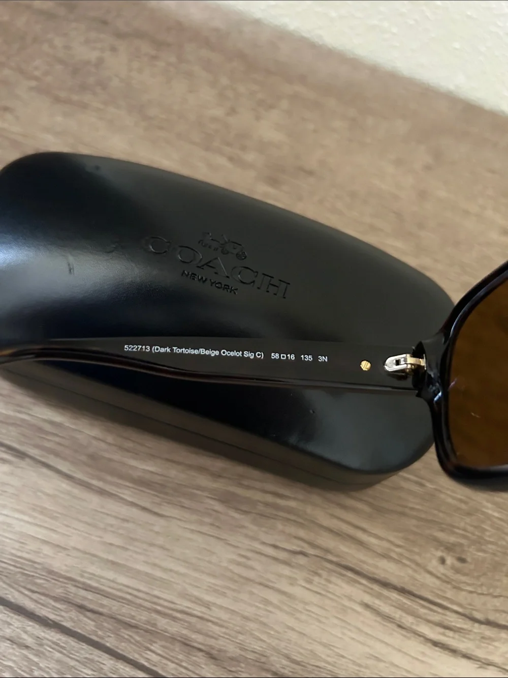Coach Black Frame Sunglasses with Brown Lenses with Rx